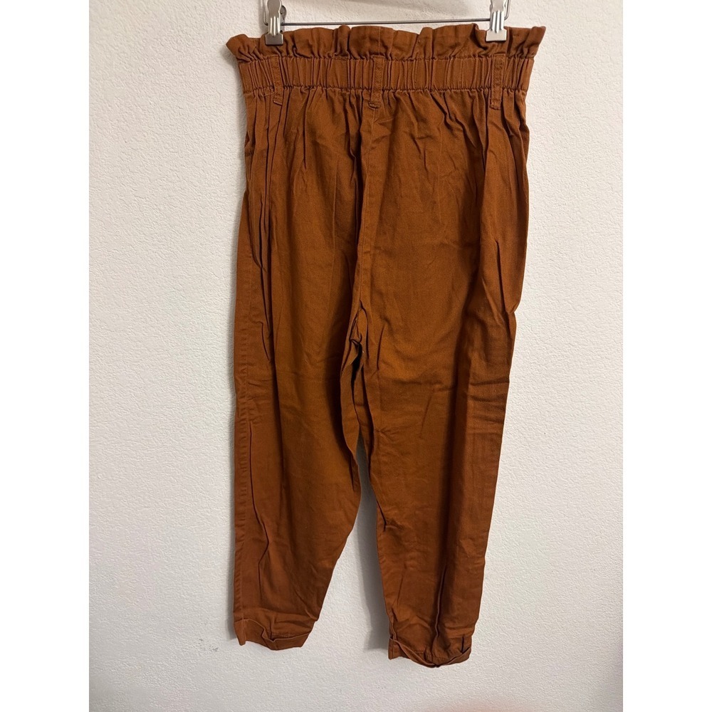 Vanilla Star Womens High Waist Paperbag Pants Rust Brown Button Fly Size L - Picture 6 of 6
